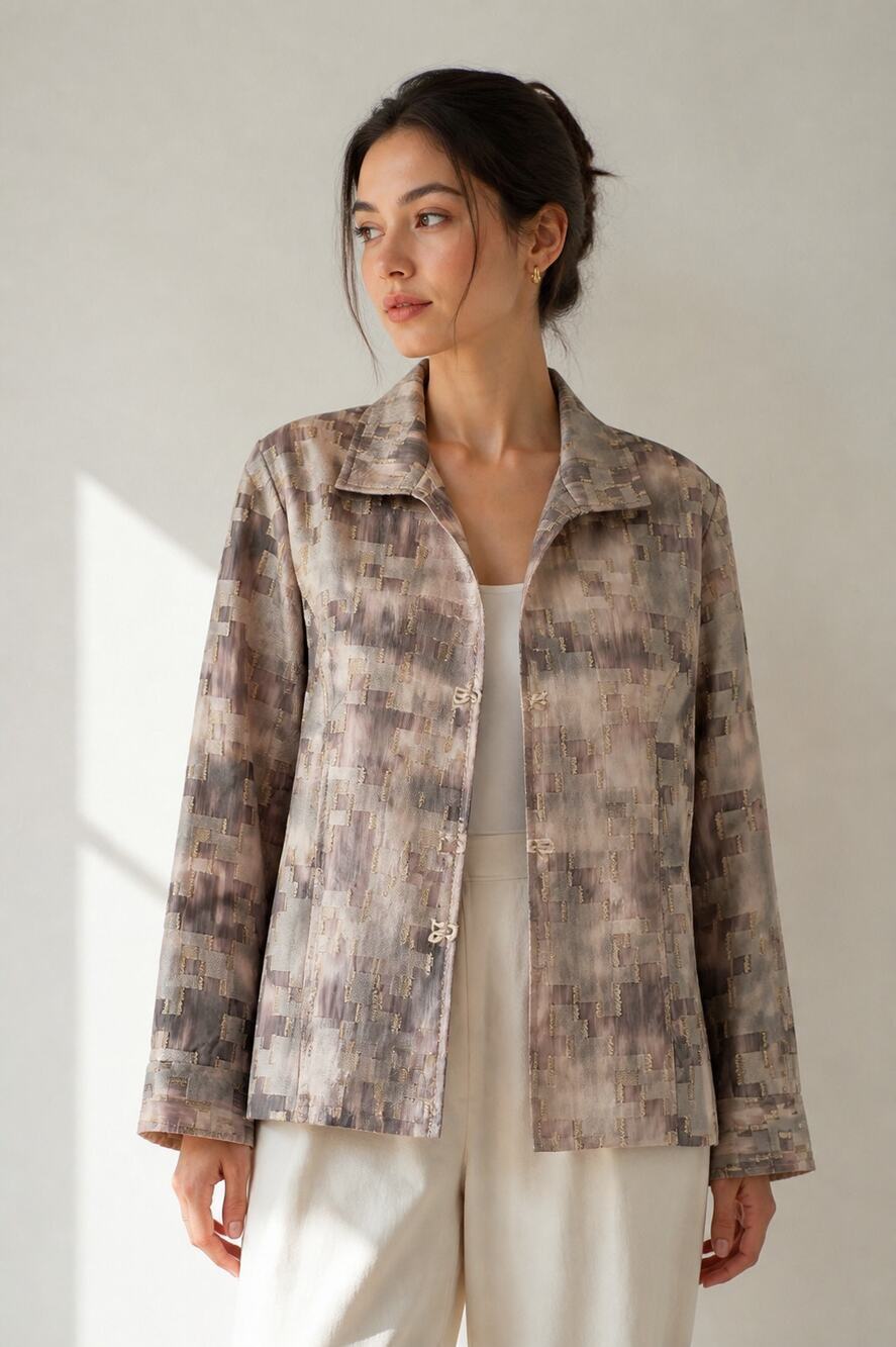 Chico's Women's Size 2 Patterned Jacket - Picture 1 of 9